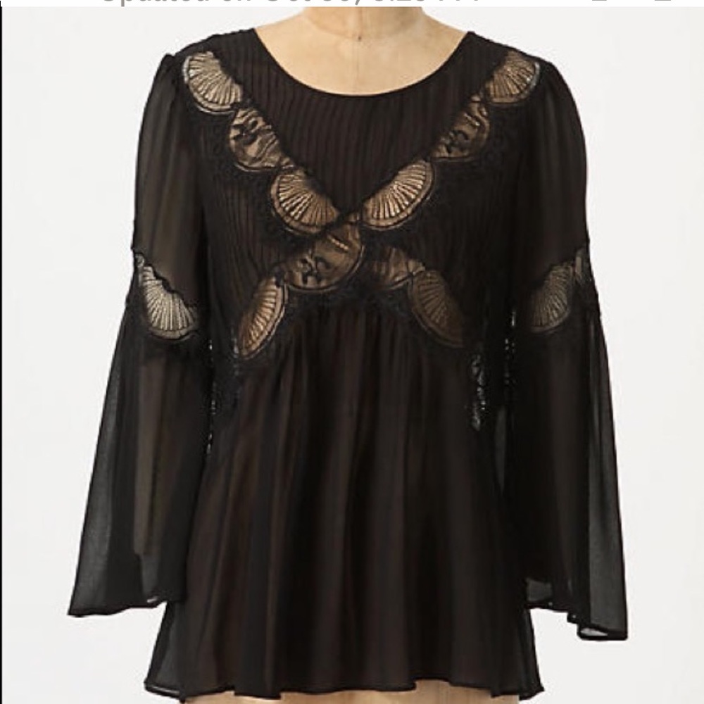 Anthro’s Lil Irina lace inset blouse